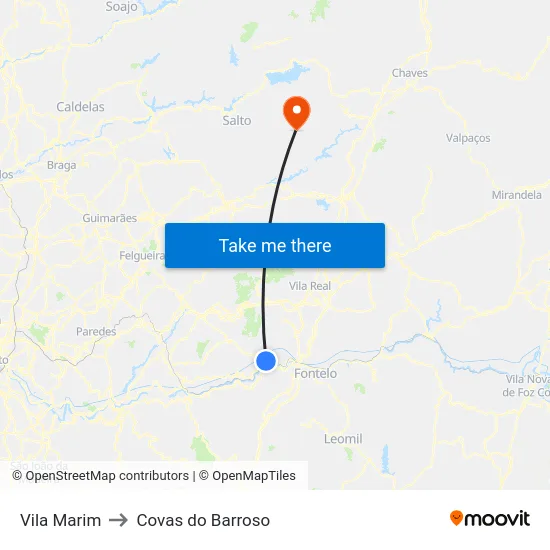 Vila Marim to Covas do Barroso map