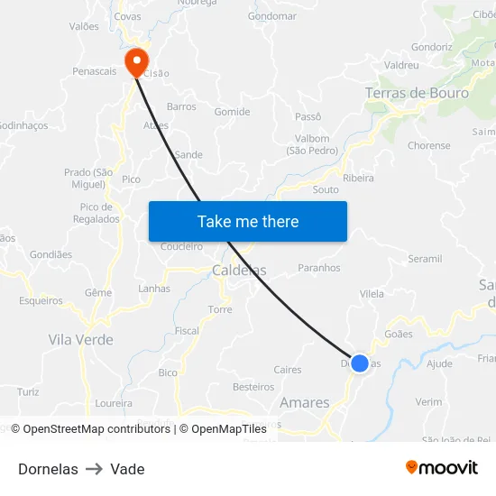 Dornelas to Vade map