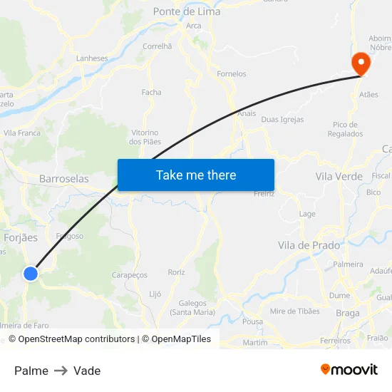 Palme to Vade map