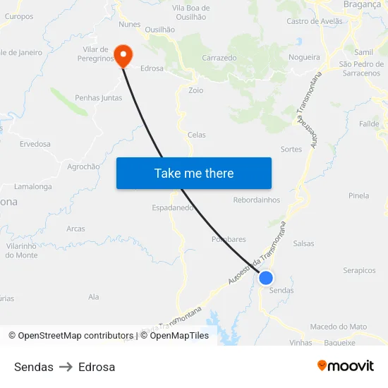 Sendas to Edrosa map