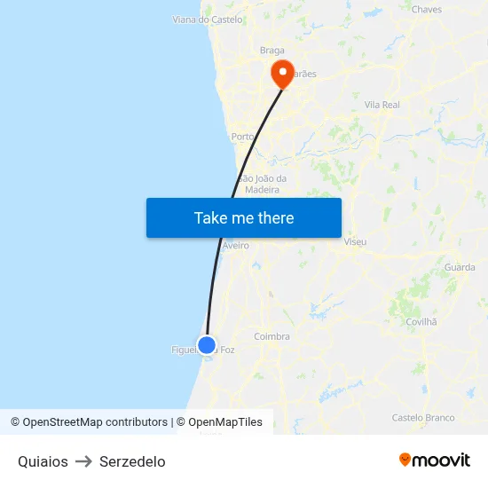 Quiaios to Serzedelo map