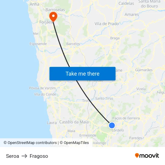 Seroa to Fragoso map