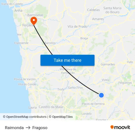 Raimonda to Fragoso map