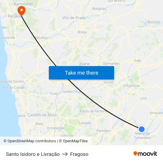 Santo Isidoro e Livração to Fragoso map