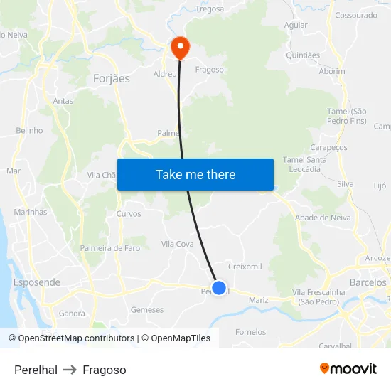 Perelhal to Fragoso map