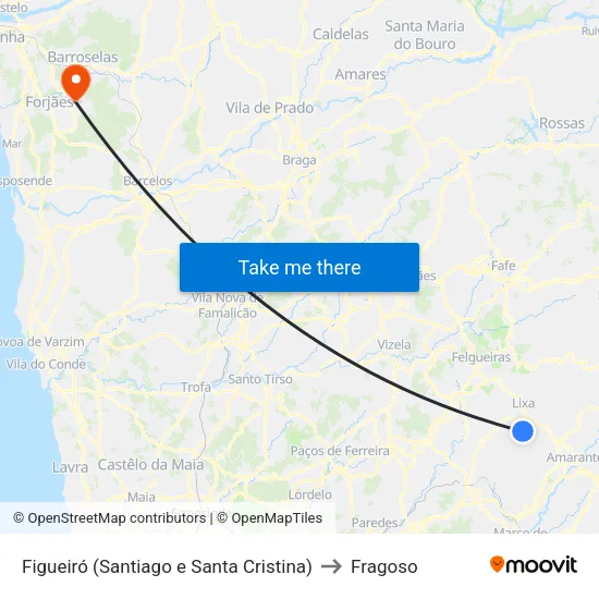 Figueiró (Santiago e Santa Cristina) to Fragoso map