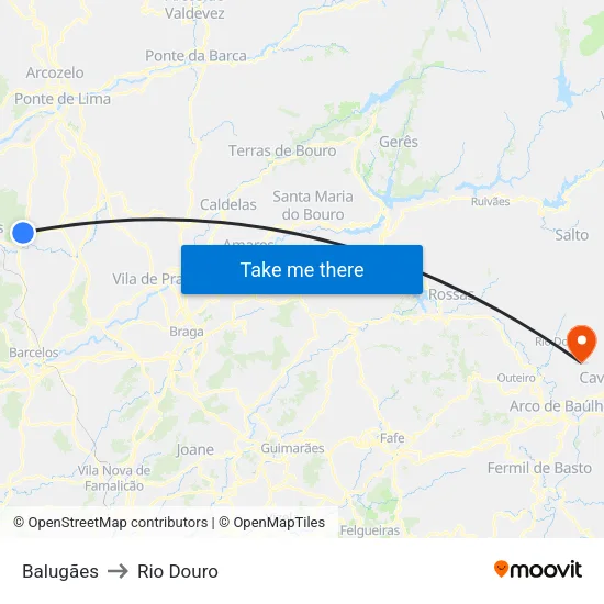 Balugães to Rio Douro map