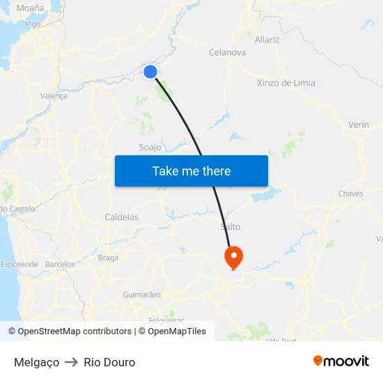 Melgaço to Rio Douro map