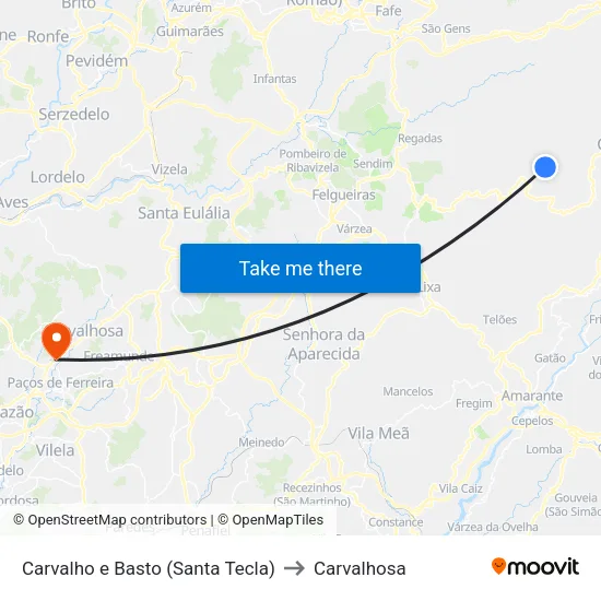 Carvalho e Basto (Santa Tecla) to Carvalhosa map