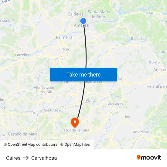 Caires to Carvalhosa map