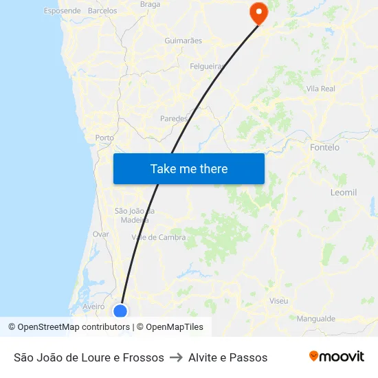 São João de Loure e Frossos to Alvite e Passos map