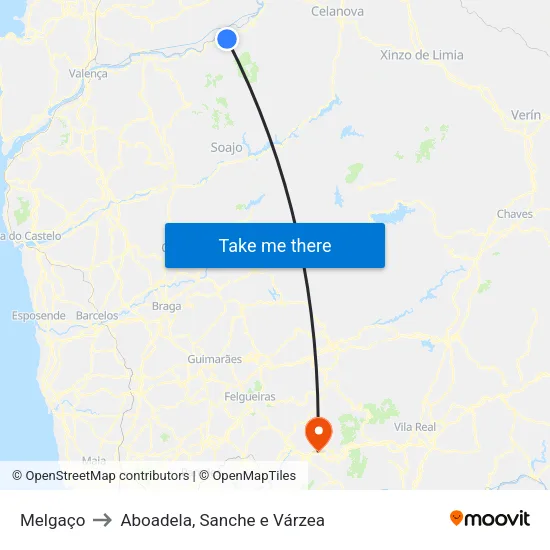 Melgaço to Aboadela, Sanche e Várzea map