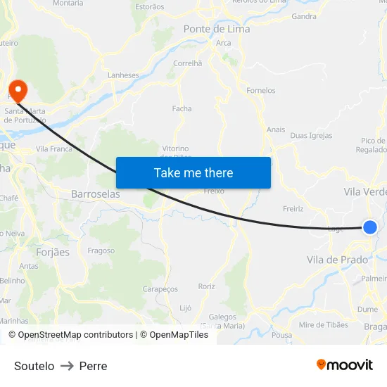 Soutelo to Perre map