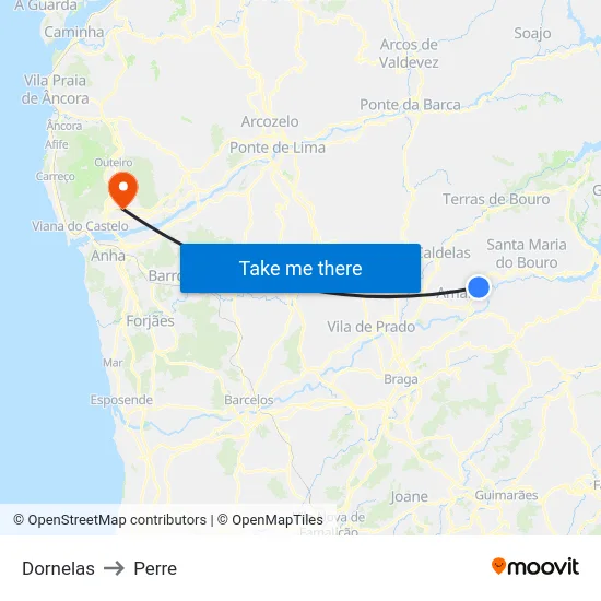 Dornelas to Perre map