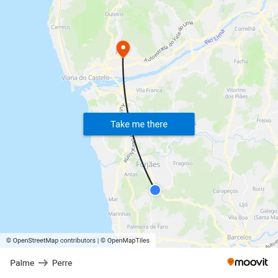 Palme to Perre map
