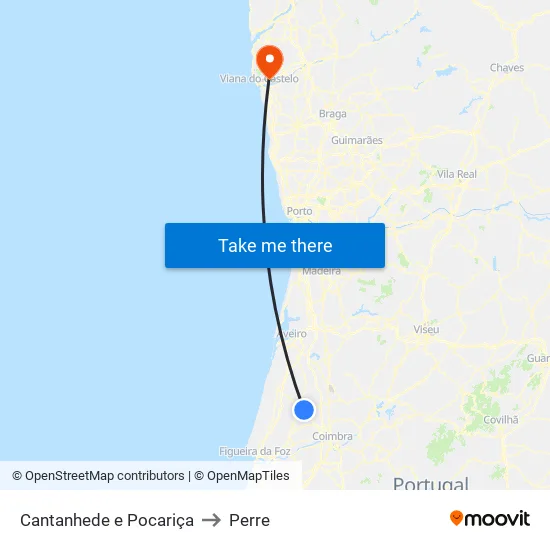 Cantanhede e Pocariça to Perre map