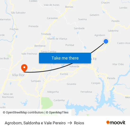 Agrobom, Saldonha e Vale Pereiro to Roios map