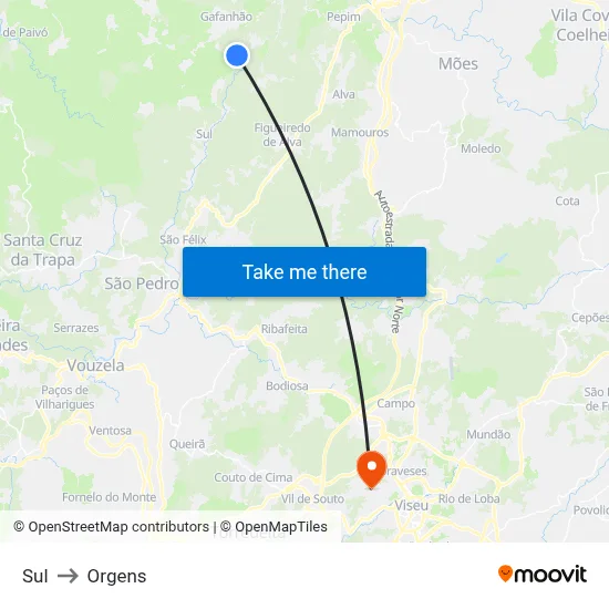Sul to Orgens map