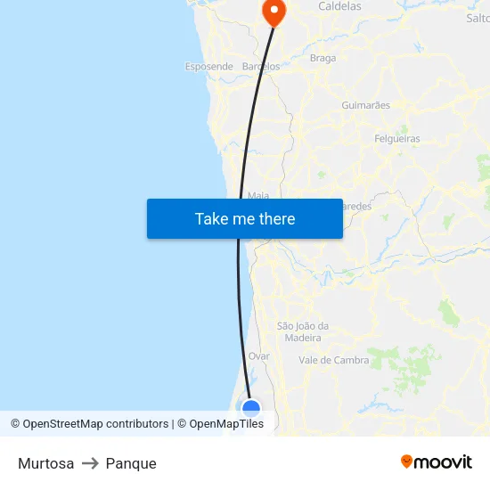 Murtosa to Panque map