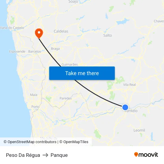 Peso Da Régua to Panque map