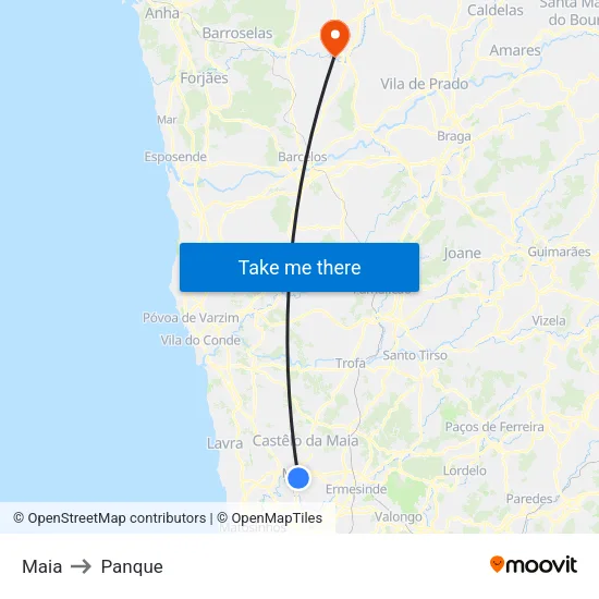 Maia to Panque map