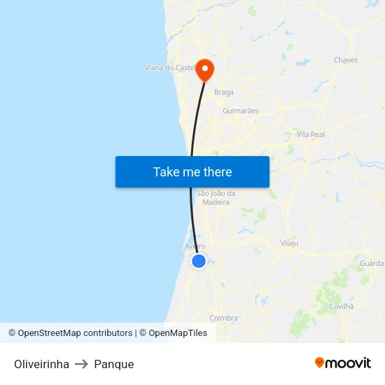 Oliveirinha to Panque map
