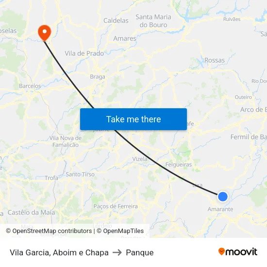Vila Garcia, Aboim e Chapa to Panque map