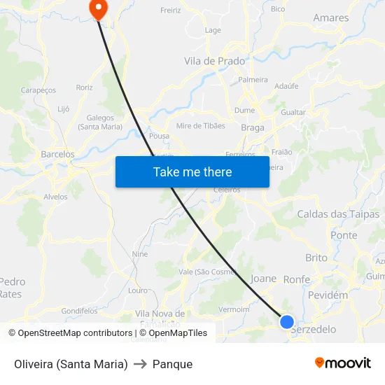 Oliveira (Santa Maria) to Panque map