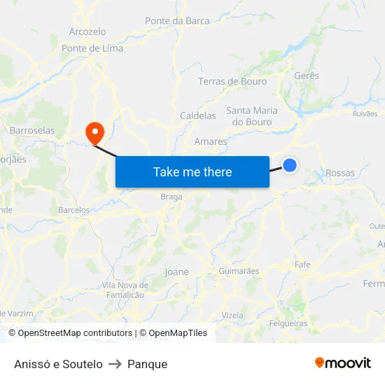 Anissó e Soutelo to Panque map