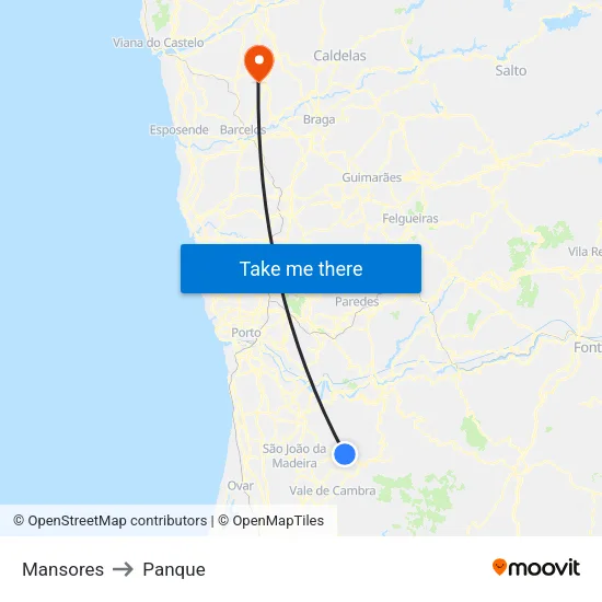 Mansores to Panque map