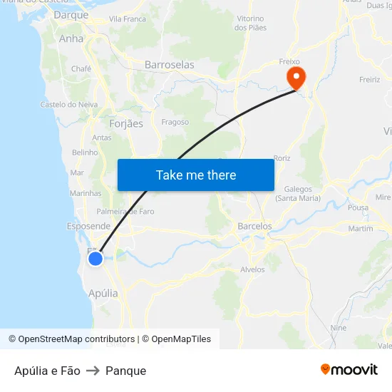 Apúlia e Fão to Panque map