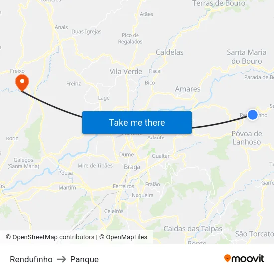 Rendufinho to Panque map