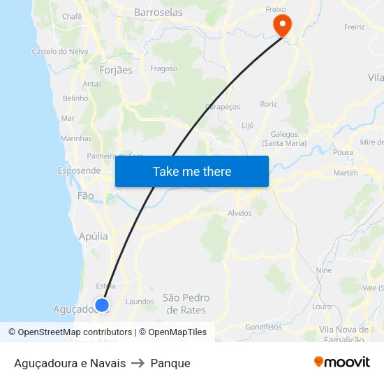 Aguçadoura e Navais to Panque map