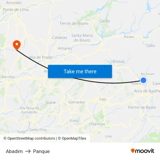 Abadim to Panque map