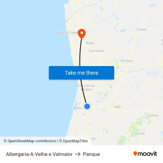 Albergaria-A-Velha e Valmaior to Panque map