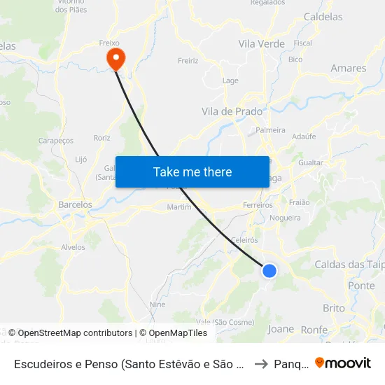 Escudeiros e Penso (Santo Estêvão e São Vicente) to Panque map