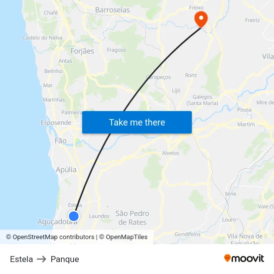 Estela to Panque map