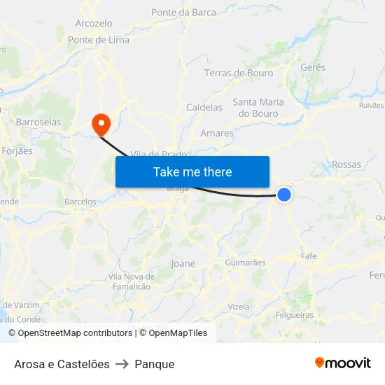 Arosa e Castelões to Panque map