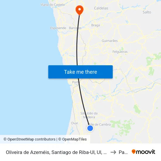 Oliveira de Azeméis, Santiago de Riba-Ul, Ul, Macinhata da Seixa e Madail to Panque map