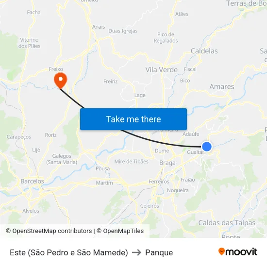 Este (São Pedro e São Mamede) to Panque map