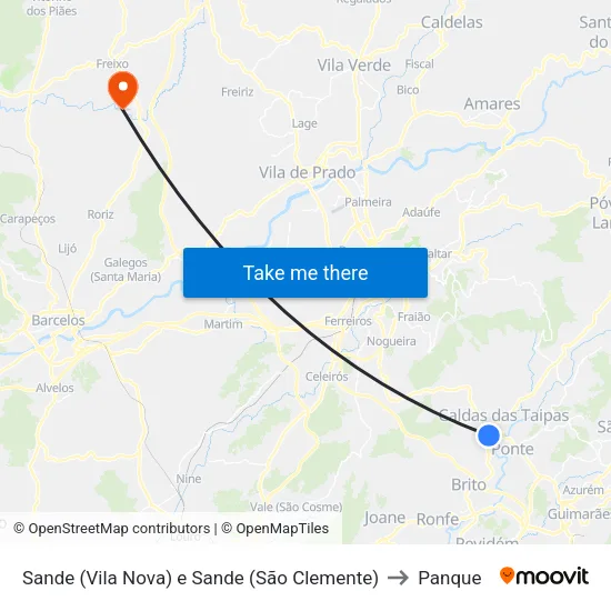 Sande (Vila Nova) e Sande (São Clemente) to Panque map