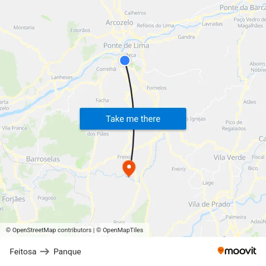 Feitosa to Panque map
