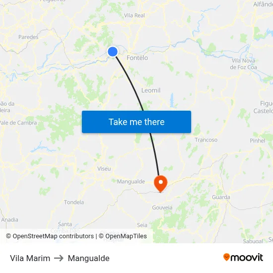 Vila Marim to Mangualde map