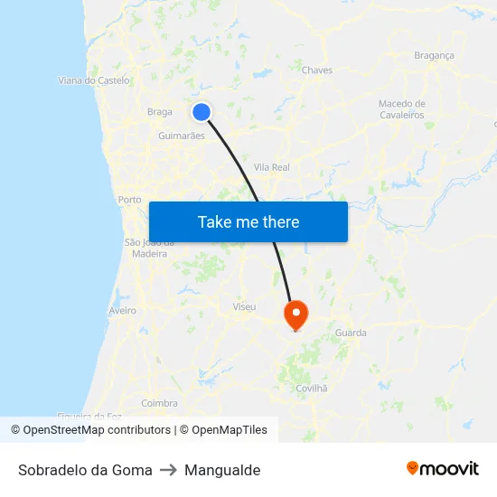 Sobradelo da Goma to Mangualde map
