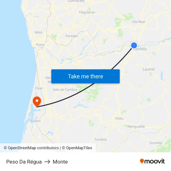 Peso Da Régua to Monte map