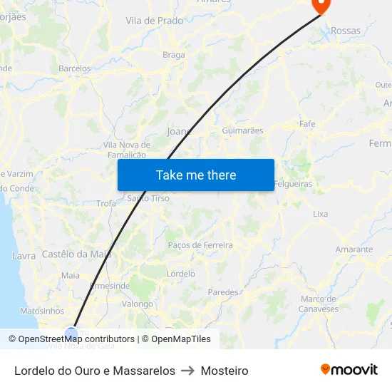 Lordelo do Ouro e Massarelos to Mosteiro map