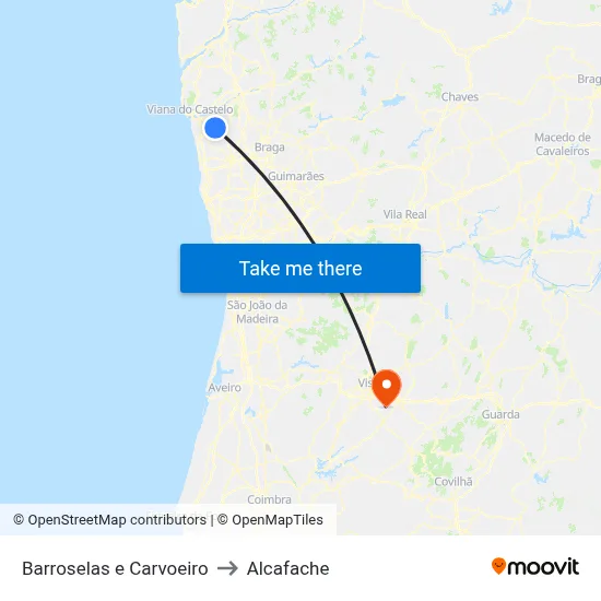 Barroselas e Carvoeiro to Alcafache map