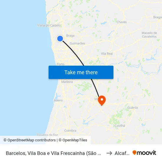Barcelos, Vila Boa e Vila Frescainha (São Martinho e São Pedro) to Alcafache map