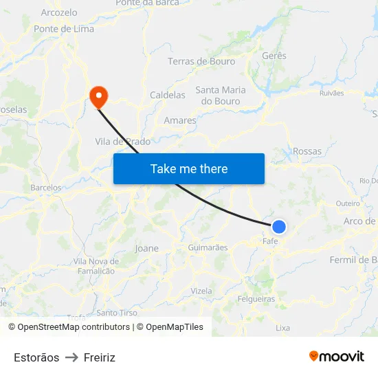 Estorãos to Freiriz map