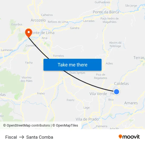 Fiscal to Santa Comba map